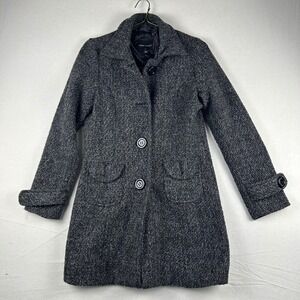 Poetry Clothing Womens Grey Marl Textured Knit Button Up Coat Size L